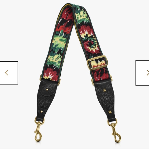 Valentino Guitar Strap - Tie Dye Rasta Jamaican Rockstud - Picture 3 of 11